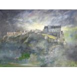 REGINALD EDWIN BASS, EDINBURGH CASTLE, SIGNED, OIL ON CANVAS, 91 X 121CM