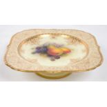 A ROYAL WORCESTER LOW DESSERT STAND, PAINTED BY A. SHUCK, SIGNED, WITH RIPENING PEARS,