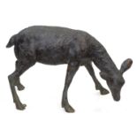 A CAST RESIN STATUE OF A FAWN, 44CM H