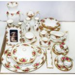 AN EXTENSIVE COLLECTION OF  ROYAL ALBERT OLD COUNTRY ROSES PATTERN TEA, DINNER AND TRINKET WARE,