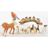 A BESWICK FOAL, A ROYAL DOULTON FOX TERRIER, ETC