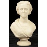 A COPELAND PARIAN WARE BUST OF ALEXANDRA PRINCESS OF WALES AFTER THE SCULPTURE BY F. N. MILLER FOR