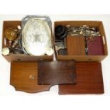 MISCELLANEOUS PLATED WARE, INCLUDING CASED FLATWARE, TRAYS, CANTEENS, ETC