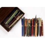 WRITING IMPLEMENTS. A COLLECTION OF VICTORIAN AND LATER PENS, TO INCLUDE CONWAY STEWART,AND  PARKER