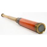 A VICTORIAN 2" REFRACTING TELESCOPE WITH MAHOGANY BARREL, BY WOOD BROTHERS LATE C H CHADBURN