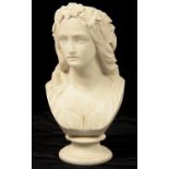 A COPELAND PARIAN WARE BUST OF OPHELIA AFTER THE SCULPTURE BY W. B. MARSHALL RA, FOR THE CRYSTAL