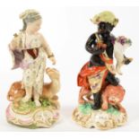 TWO DERBY FIGURES OF CHILDREN EMBLEMATIC OF AFRICA AND ASIA FROM THE FOUR QUARTERS OF THE GLOBE