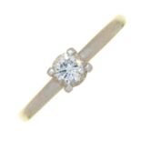 A DIAMOND SOLITAIRE RING, IN PLATINUM, SHEFFIELD 2012, 4.5G, SIZE P½