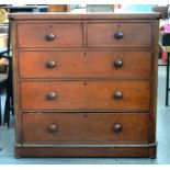 A VICTORIAN MAHOGANY CHEST OF DRAWERS, 119 X 117CM