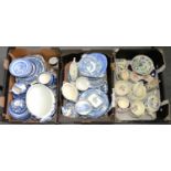 MISCELLANEOUS CERAMICS, INCLUDING BLUE AND WHITE DINNER WARE, GAUDY WELSH, MASON'S AND OTHER TEA