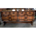 AN OAK SIDEBOARD, 85CM H X 185CM W