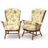 A PAIR OF ERCOL 1913 EVERGREEN ARMCHAIRS