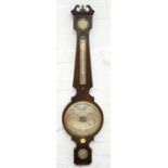 A VICTORIAN ROSEWOOD BAROMETER, THE SILVERED DIAL INSCRIBED A. CANTI AND SONS 16 BROOK STREET