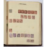 A COLLECTION OF GB, BRITISH EMPIRE AND FOREIGN POSTAGE STAMPS ON LEAVES IN R J  LEA PORTLAND BINDER,