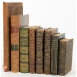 BINDINGS. EIGHT VOLUMES, LATE 17TH C AND LATER AND GRAY'S ELEGY, FINE CHROMOLITHO PLATES, MID 19TH