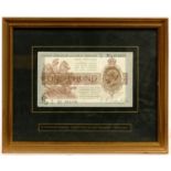 PAPER MONEY. BANK OF ENGLAND, TEN BANK NOTES, 10s - £10, WARREN FISHER - PAGE, IN SIX FRAMES