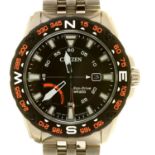 A CITIZEN STAINLESS STEEL ECO-DRIVE WR200 GENTLEMAN'S WRISTWATCH, MAKER'S BRACELET, CASED