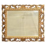 FLORENTINE STYLE GILT MIRROR WITH BEVELLED PLATE, 46 X 54CM