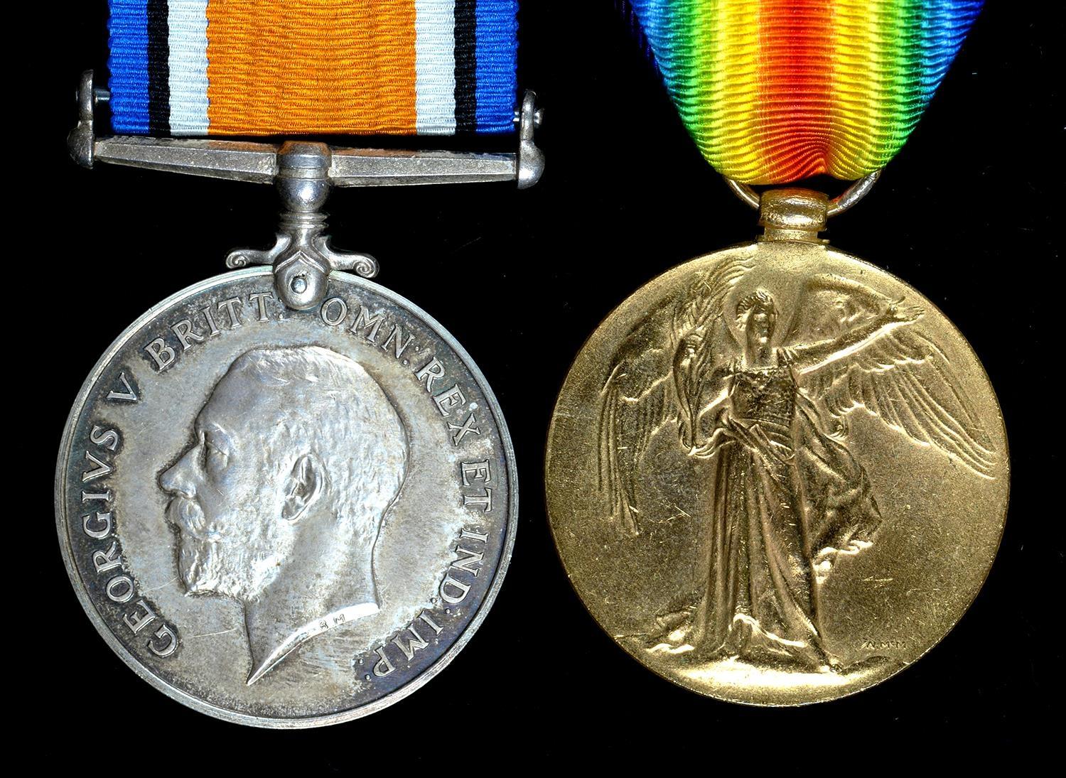 WWI PAIR, BRITISH WAR MEDAL AND VICTORY MEDAL 128514 GNR J T ROSE RA