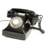 A G.P.O BLACK BAKELITE TABLE TELEPHONE, No 332L, HANDSET MARKED TE35/G.P.O. No 164/234