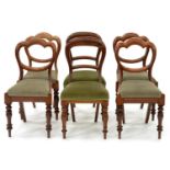 A SET OF FOUR VICTORIAN MAHOGANY DINING CHAIRS AND ANOTHER PAIR, SIMILAR