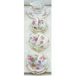 A ROYAL CROWN DERBY POSIES PATTERN TEA SERVICE, PRINTED MARK