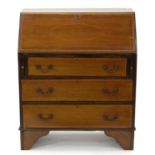 AN INLAID MAHOGANY BUREAU, EARLY 20TH C, 90CM H X 76CM W