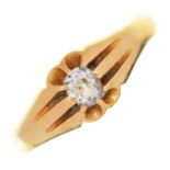 AN OLD CUT DIAMOND SOLITAIRE RING, IN 18CT GOLD, 5G, SIZE U½