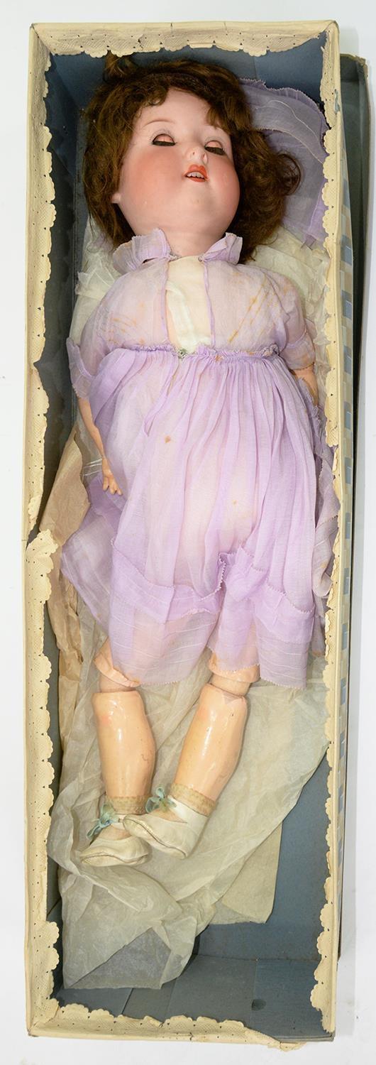 AN ARMAND MARSEILLE BISQUE HEADED CHARACTER DOLL, 60CM APPROX, HEAD IMPRESSED AM 390, EARLY 20TH