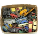 A BOX OF VINTAGE DINKY DIE CAST TOYS, MAINLY EARLY 1960'S