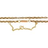 A VICTORIAN GOLD CHAIN, MARKED 9C, 46 CM L, 8G