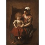 BENJAMIN WEST, PRA  (1738-1820) BEGGAR WOMAN AND CHILD oil on canvas, 44 x 31cmProvenance: Sold by