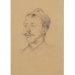 HENRY LAMB, RA (1883-1960)  HEAD OF A SOLDIER  signed and dated 1918, pencil on coloured paper, 26.5