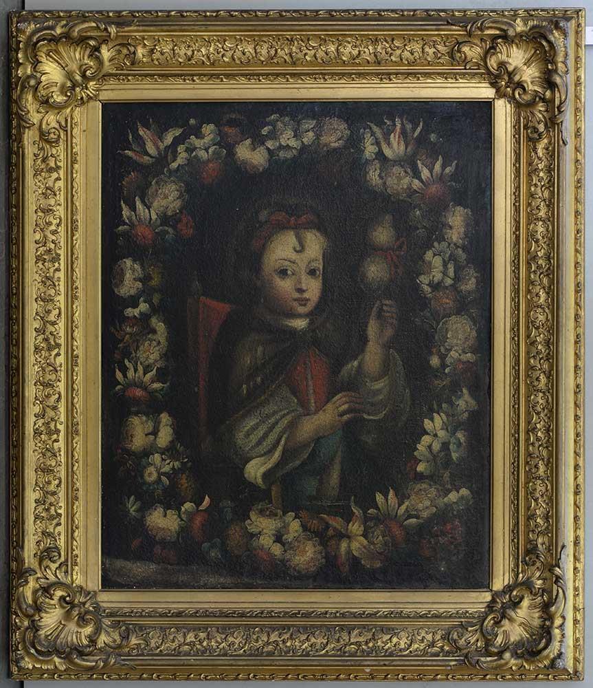 CUZCO SCHOOL, 18TH CENTURY THE VIRGIN MARY AS A CHILD  oil on canvas, 72 x 59.5cm Old restoration, - Bild 2 aus 3