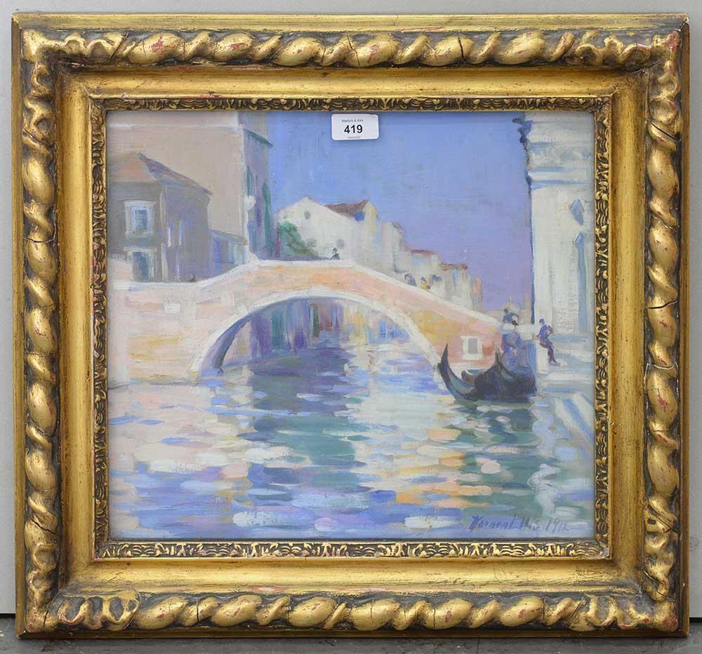 VERNON ELLIS (1885-1944) VENICE  signed and dated 1912,  oil on canvas board, 34 x 49.5cm Well - Bild 2 aus 3