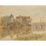 ALBERT GOODWIN, RWS (1845-1932) ABINGDON signed and dated 71, watercolour, 16 x 20.5cmProvenance:
