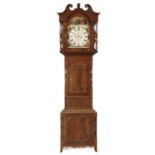 A VICTORIAN MAHOGANY EIGHT DAY LONGCASE CLOCK W HELLIWELL LEEDS, MID 19TH C  the breakarched painted