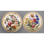 A PAIR OF ENGLISH PORCELAIN PLAQUES, PROBABLY STAFFORDSHIRE, C1820  painted in bright enamels with