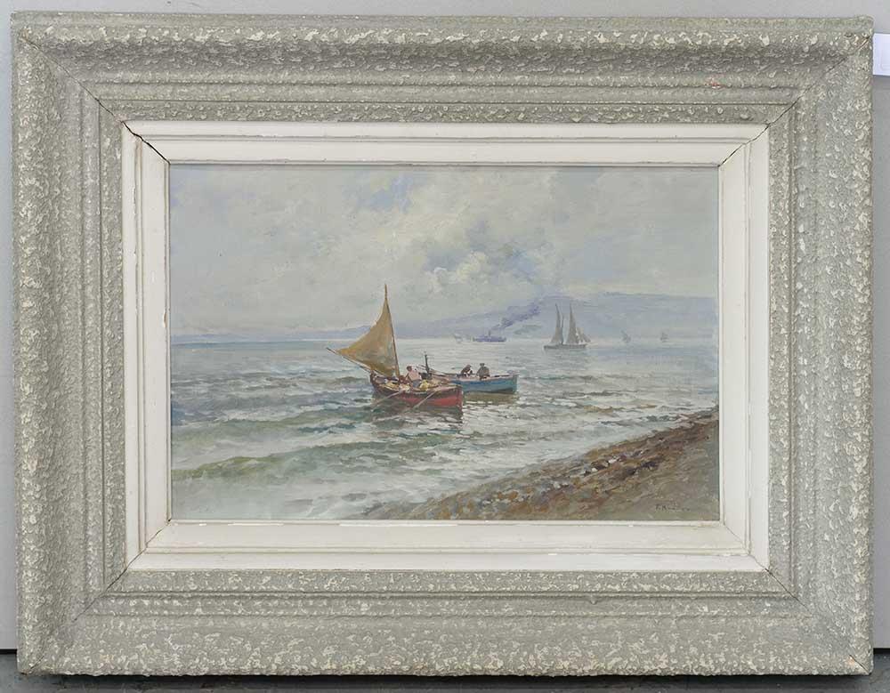 FRANCO RUOCCO, 20TH CENTURY THE BAY OF NAPLES signed, oil on canvas board, 26.5 x 39cm Good - Bild 2 aus 3