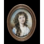 DIANA HILL, NEE DIETZ (C1760-1844) MARY CATHERINE DENTON (1758-1786) with long light brown hair in