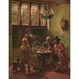 O DARCY, 20TH CENTURY DUTCH TAVERN SCENE  signed, oil on canvas, 49.5 x 39.5cm Good condition