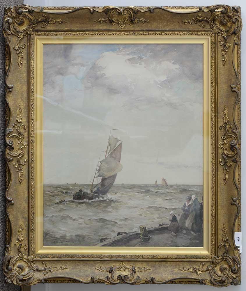 JOHN TERRIS, RI, RSW (1865-1914) THE DUTCH FISHING FLEET  signed, watercolour, 69 x - Bild 2 aus 3