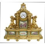 A FRENCH ORMOLU MOUNTED CLOCK RAINGO FRES A PARIS, C1880 with enamel dial and bell striking