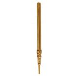 A VICTORIAN GOLD PENCIL, C1900  8.5cm l unextended, by Sampson Mordan & Co Good codnition
