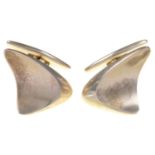 A PAIR OF GEORG JENSEN SILVER CUFFLINKS 88 DESIGNED BY HENNING KOPPEL import marked London 1992, 32g