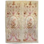 A JOINED PAIR OF AUBUSSON TAPESTRY PINEAPPLE PORTIERES, C1900 in Louis XVI style, 299 x 230cm