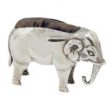 AN EDWARD VII SILVER ELEPHANT NOVELTY PIN CUSHION  4.6cm, by Adie & Lovekin Ltd, Birmingham 1905