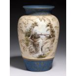 A CALVERT & LOVATT LANGLEY ART POTTERY VASE, C1890 decorated by George Leighton Parkinson with a