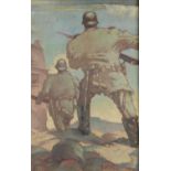 HAROLD WARBY, 1939 SOLDIERS OF THE GERMAN ARMY IN ACTION  signed and dated 1939, oil on canvas, 87 x