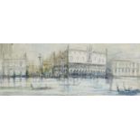 LEONARD WALKER, RBA, RE (1877-1965) THE DOGE'S PALACE VENICE signed and dated 1964, pen, ink and
